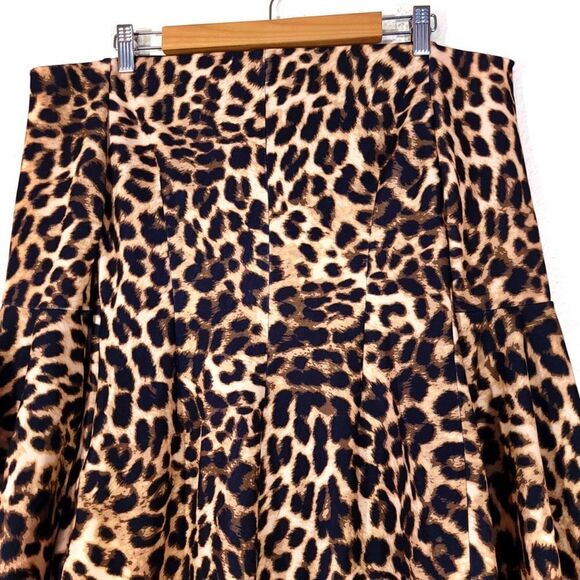 VINCE CAMUTO Trumped Sleeve Off Shoulder Mini Bodycon Dress Brown Cheetah Medium - Picture 10 of 13